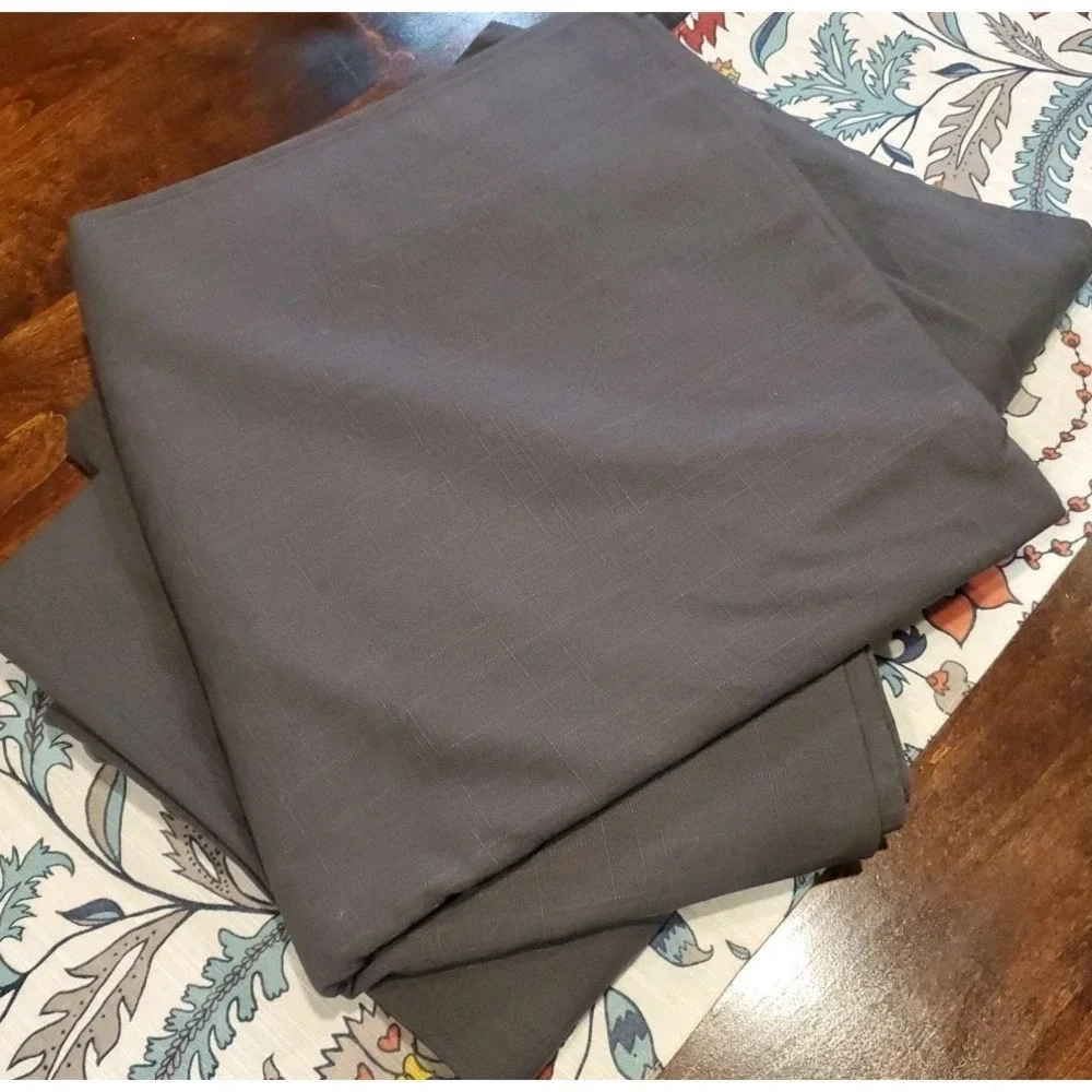 Ikea Ritva Curtains Dark Gray 57 x 98 Pair Of 2 Panels 100% Cotton Dimming GOOD